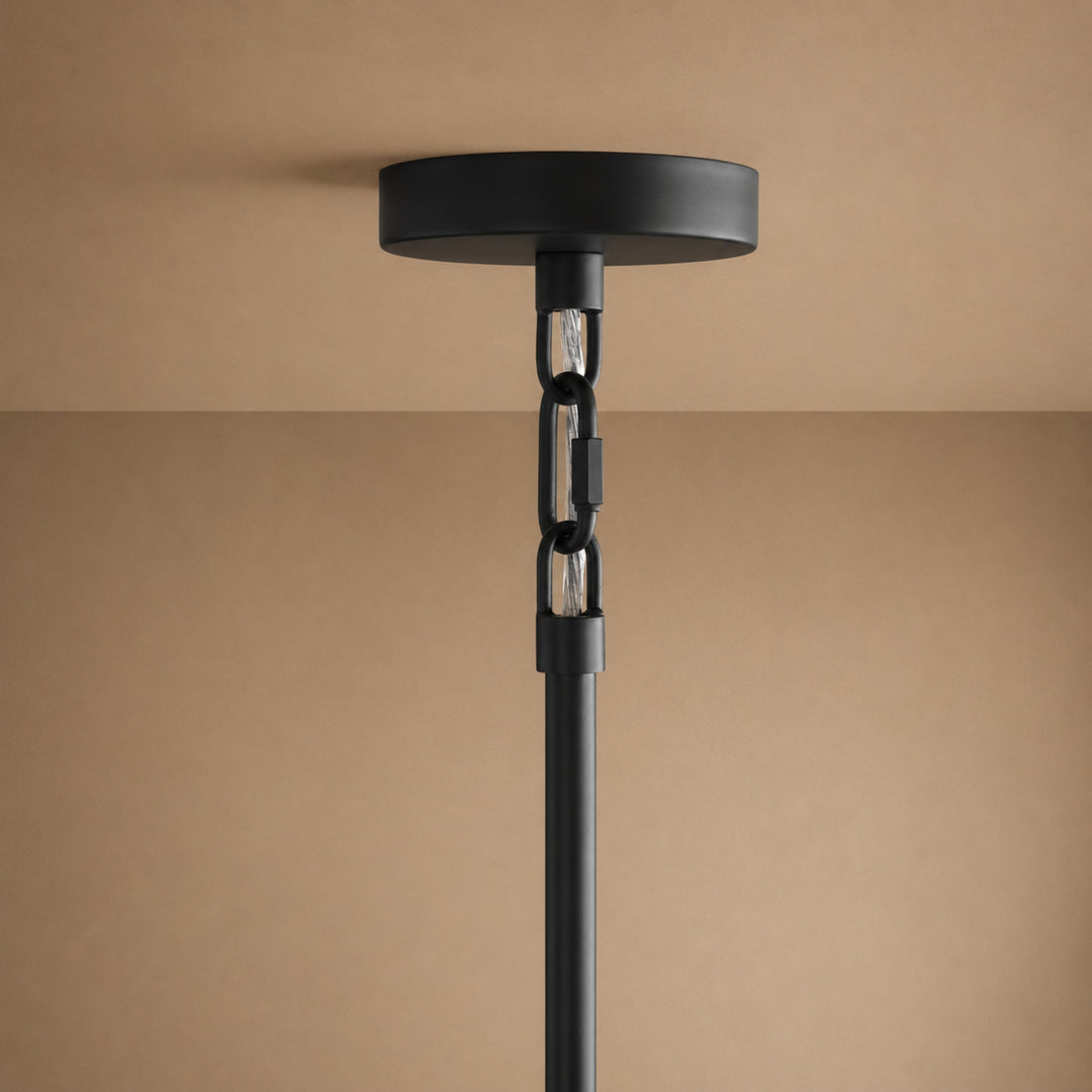 Large Round Chandelier with Off-White Shades – Brass or Bronze