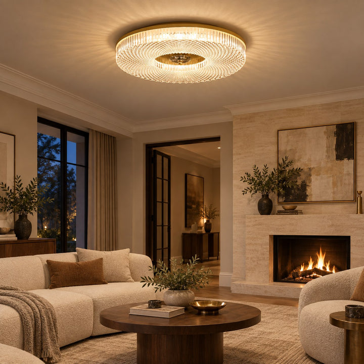 Modern LED Flush Mount Ceiling Light Aluminum Dimmable 12 Inch Diameter Energy Efficient Fixture