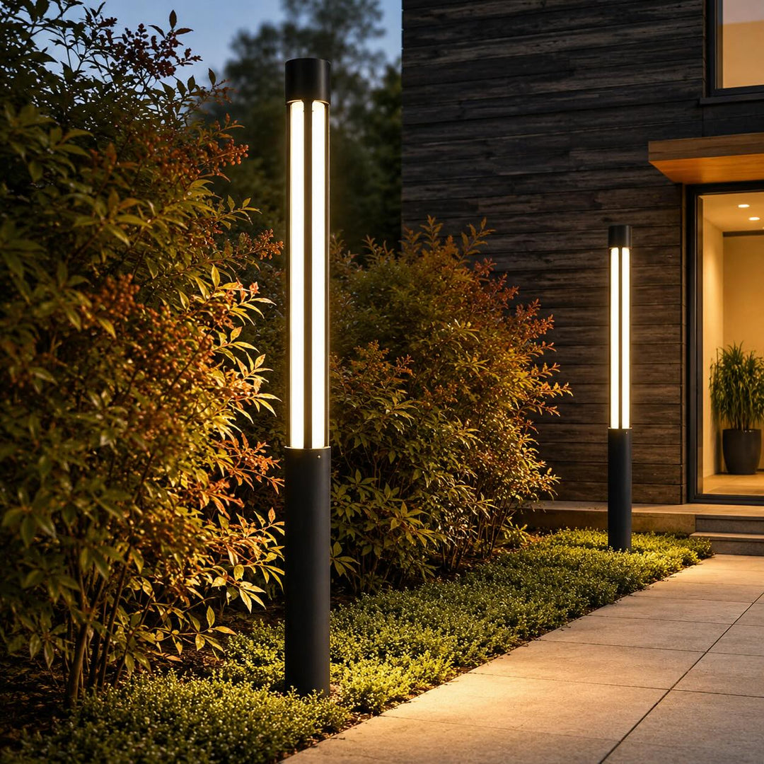 Modern Cylindrical Bollard Light Outdoor LED Waterproof Aluminum 3000K For Pathway Illumination