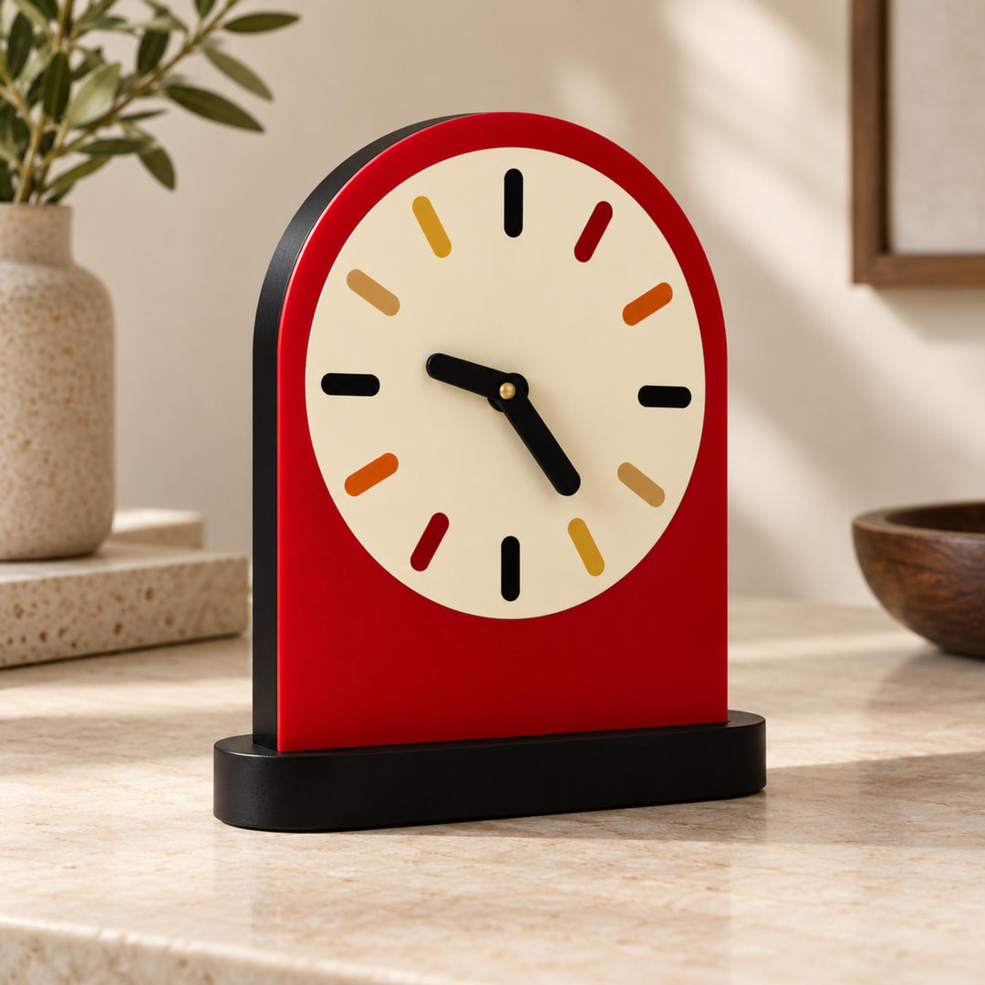 Modern Minimalist Desk Clock Silent Mechanism PVC Compact Design for Home Office Decor