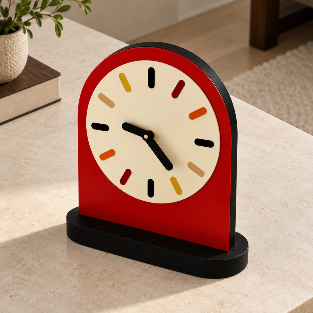 Modern Minimalist Desk Clock Silent Mechanism PVC Compact Design for Home Office Decor