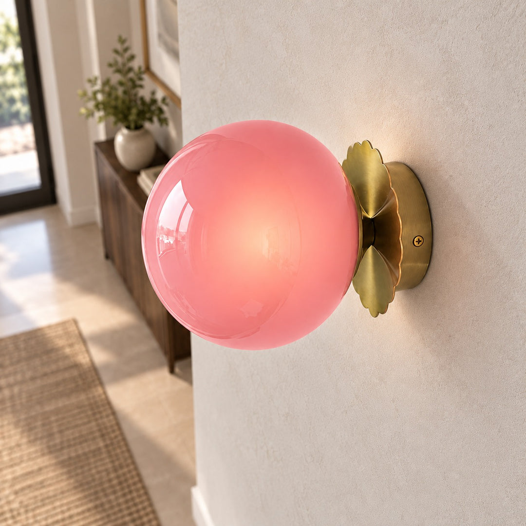 Modern Wall Sconce Adjustable Wall Light Metal Fixture with Glass Shade LED Compatible