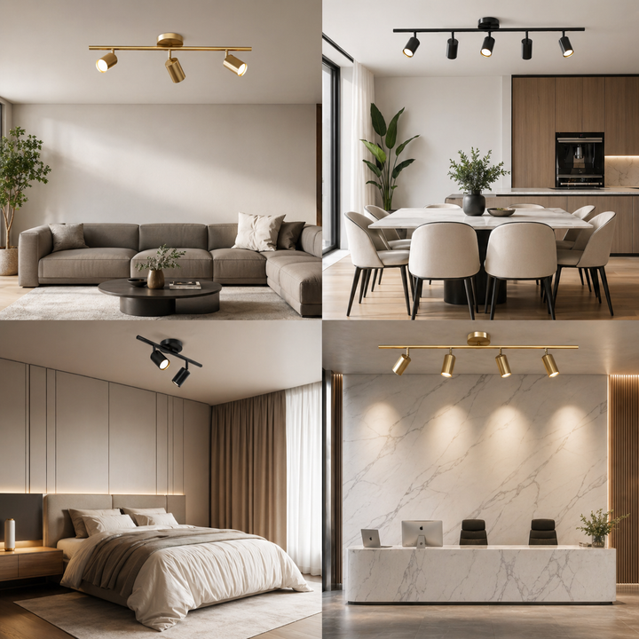 Modern Ceiling Light Adjustable Flush Mount Metal Chandelier with Customisable Spotlights