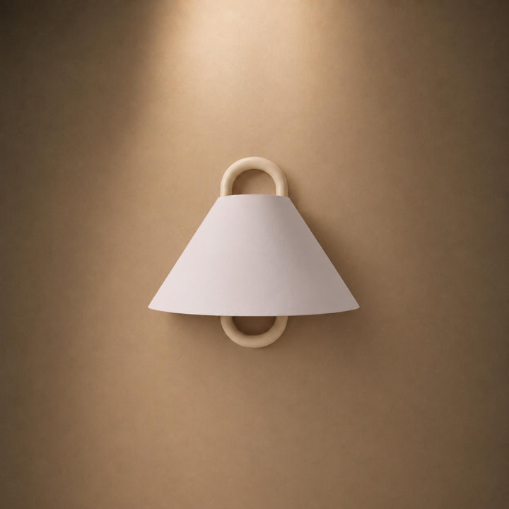Minimalist Wall Light Wall Mounted Beech Wood Base Fabric Shade LED Soft Ambient Lighting