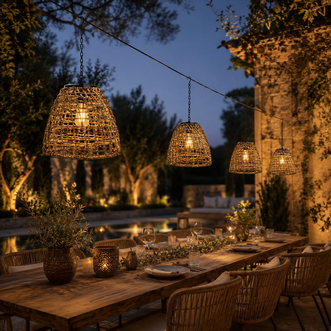 Outdoor Solar Lanterns Adjustable Hanging Waterproof Iron LED Eco-Friendly Light