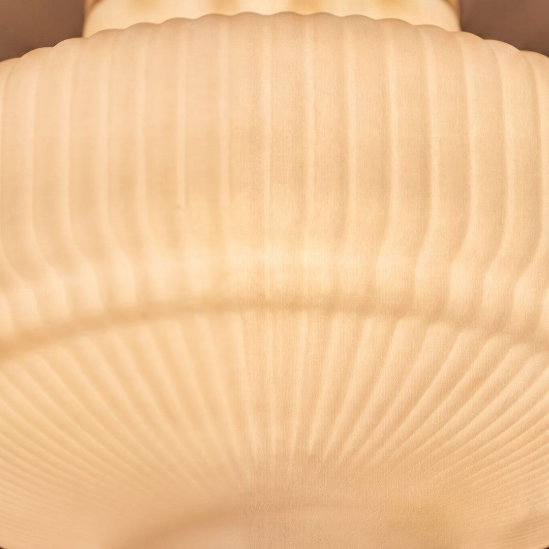 Vintage French Style Flush Mount Ceiling Light with Glass Shades and LED Illumination