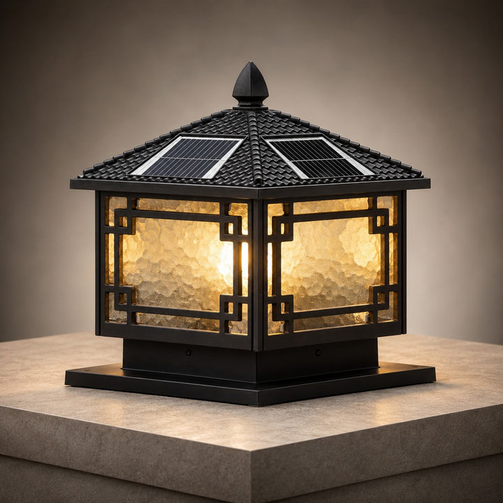 Solar Garden Lights European Style Outdoor Pillar Light Waterproof Aluminum Adjustable IP54