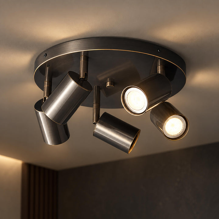 Modern Flush Mount Ceiling Light Metal LED 12 Inch Diameter 800 Lumens Warm White