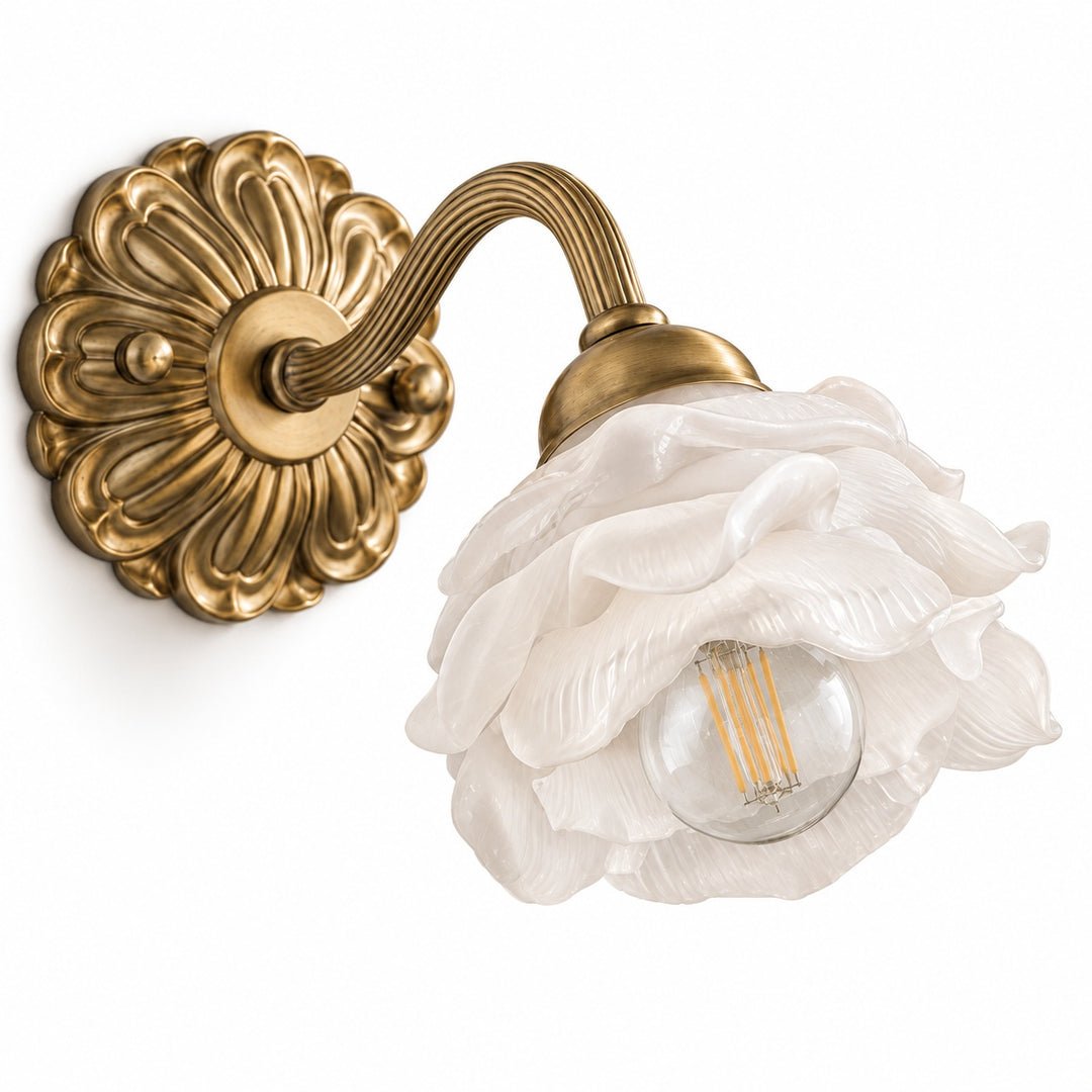Modern Brass Wall Light Wall Mounted Adjustable Glass Shade LED Compatible