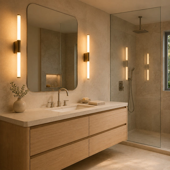 Modern Bathroom Wall Light Linear Fixture Iron PC Adjustable Illumination for Enhanced Visibility