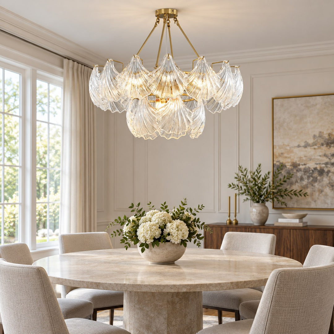 Modern Adjustable Ceiling Light Clear Glass LED Flush Mount Fixture 12 Inch Diameter
