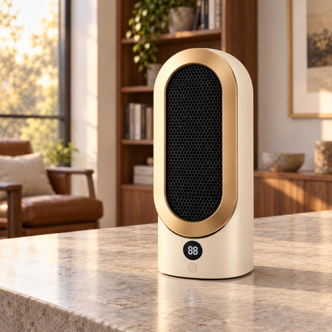 Electric Heater Portable Design Compact Ceramic Construction Adjustable Heat Settings 800W
