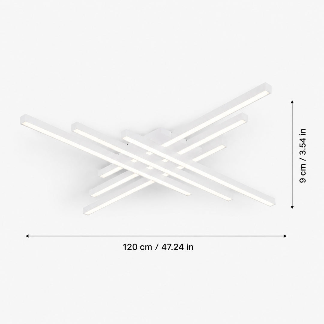 Modern Minimalist Ceiling Light Long Strip LED Adjustable Color Temperature Iron Acrylic