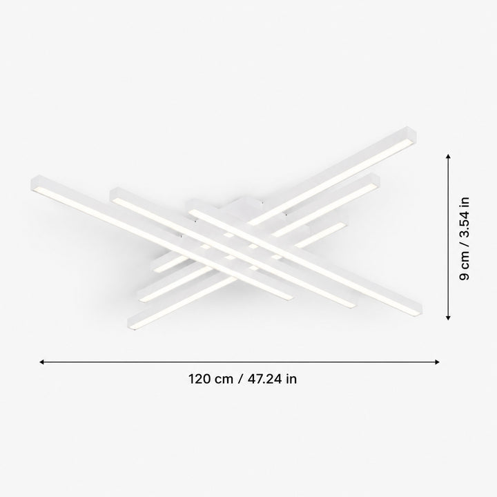 Modern Minimalist Ceiling Light Long Strip LED Adjustable Color Temperature Iron Acrylic