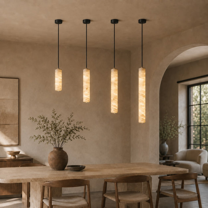 Modern Adjustable Pendant Lamp Brass or Black Metal with LED Light for Kitchen Dining Room