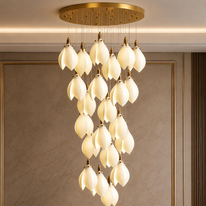 Modern Chandelier Ceiling Light Adjustable Hanging Metal and Ceramic LED Compatible 7 to 64 Lights