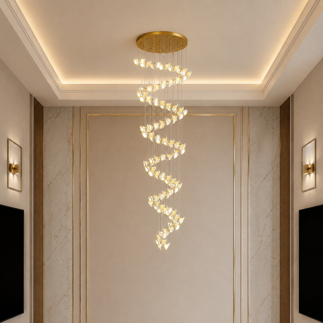 Modern Double Horn Chandelier Ceiling Light Iron and Ceramic Adjustable LED 14 to 128 Bulbs
