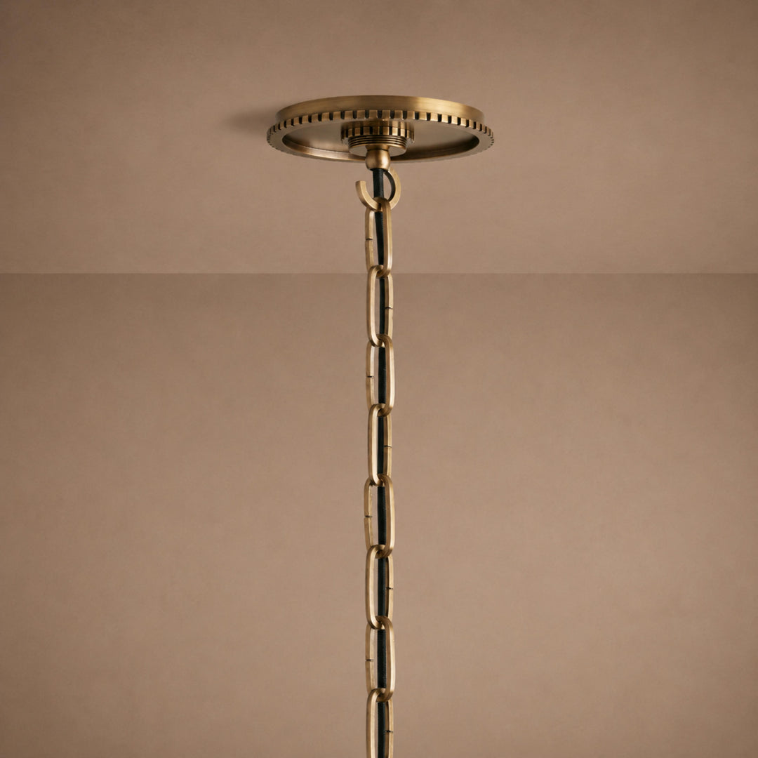 Modern Glass Globe Pendant Light with Chain – Brass or Bronze, Clear or Milk Glass