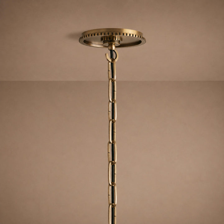 Modern Glass Globe Pendant Light with Chain – Brass or Bronze, Clear or Milk Glass