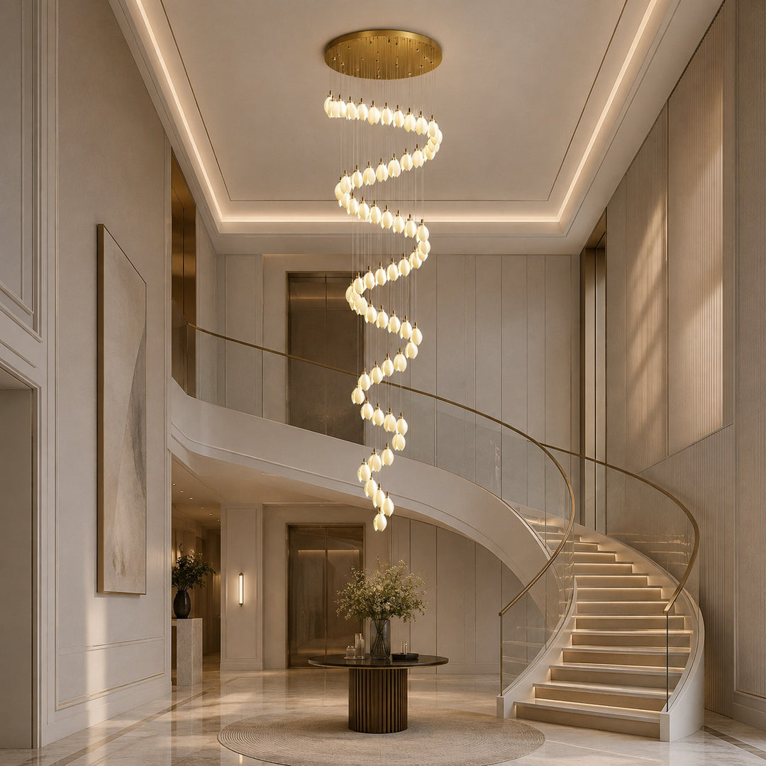 Modern Chandelier Ceiling Light Adjustable Hanging Metal and Ceramic LED Compatible 7 to 64 Lights