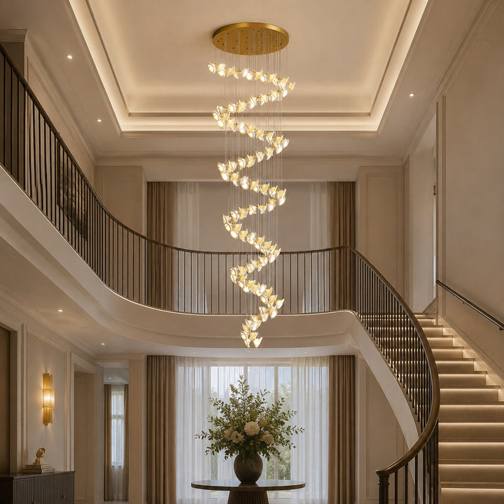Modern Double Horn Chandelier Ceiling Light Iron and Ceramic Adjustable LED 14 to 128 Bulbs