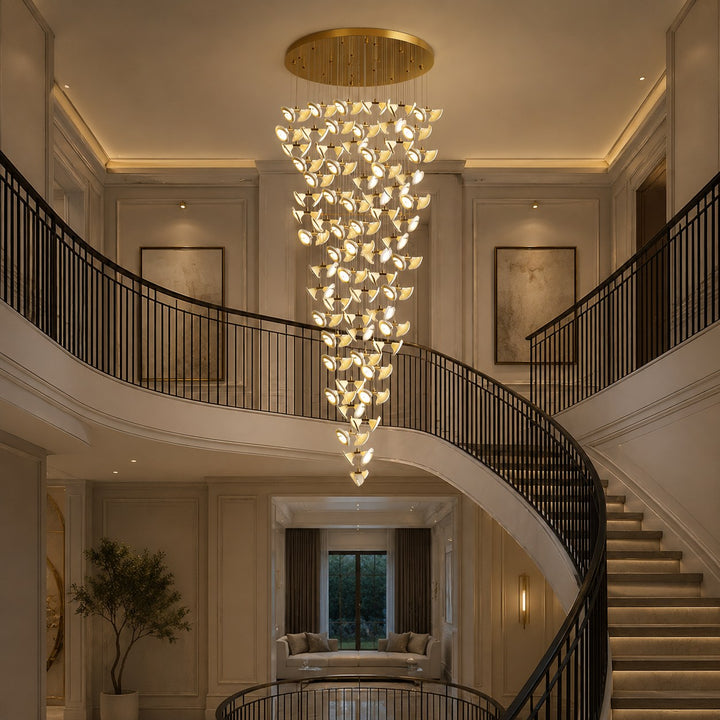 Modern Double Horn Chandelier Ceiling Light Iron and Ceramic Adjustable LED 14 to 128 Bulbs