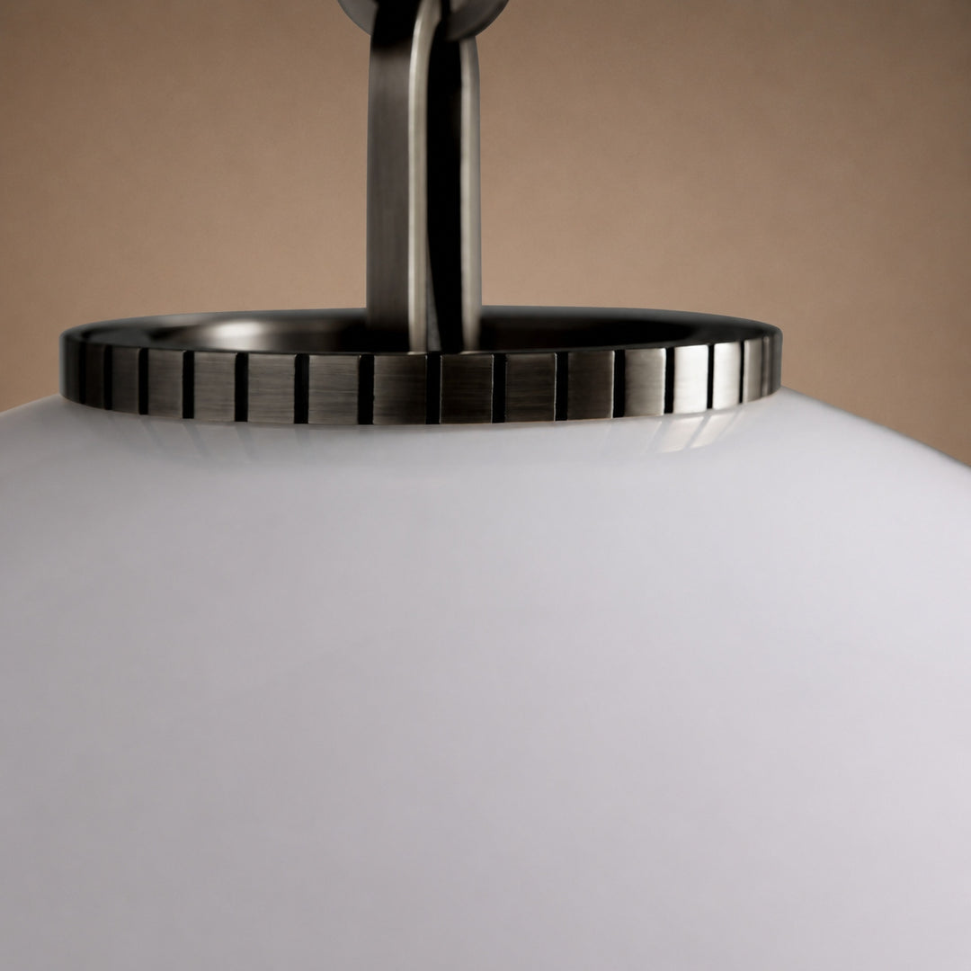 Modern Glass Globe Pendant Light with Chain – Brass or Bronze, Clear or Milk Glass
