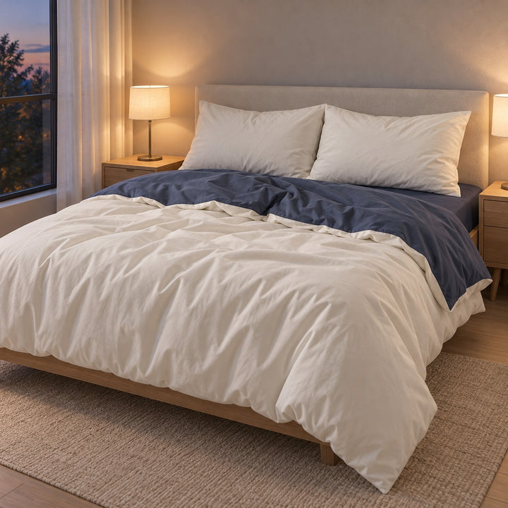 Pastel Double-Sided Bedding Set Minimalist Comforter Cover Twin Full Queen King Size