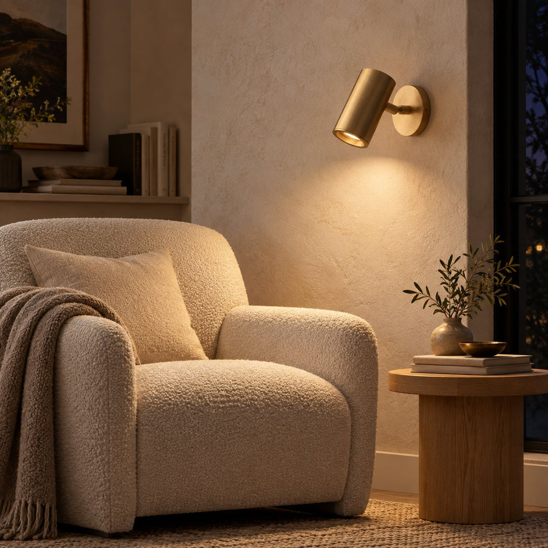 Modern Brass GU10 Wall Sconce – Indoor Wall Light for Bedroom & Hallway