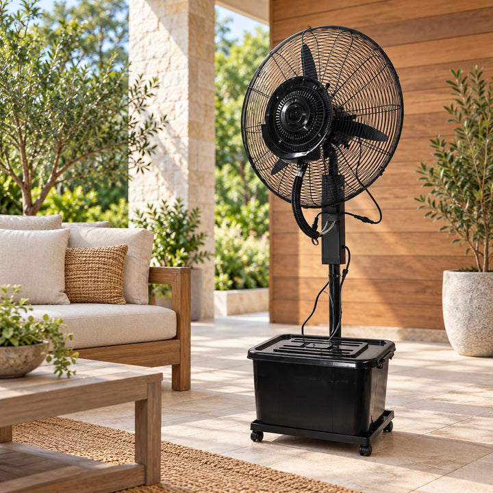 Water-Cooled Outdoor Floor Fan with Dust Removal Function Electric Atomization Cooling System