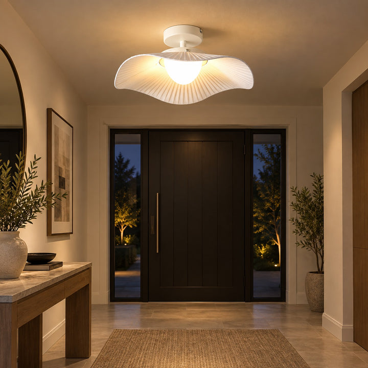 Modern Flush Mount Ceiling Light Acrylic LED Fixture 24 Inch Diameter Soft Illumination