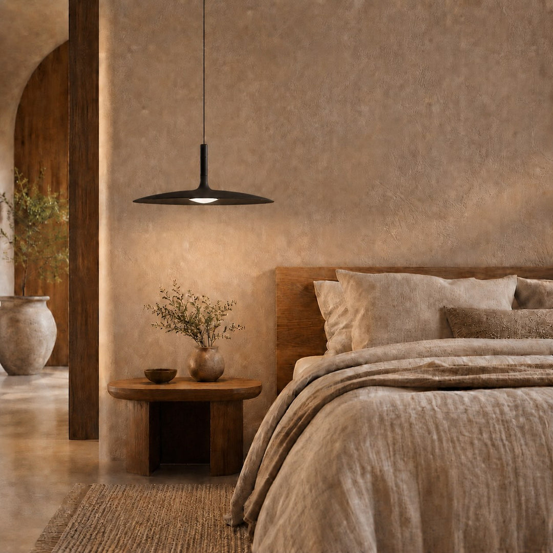 Modern Pendant Light Hanging Fixture in Concrete with Dimmable LED for Kitchen Island Lighting