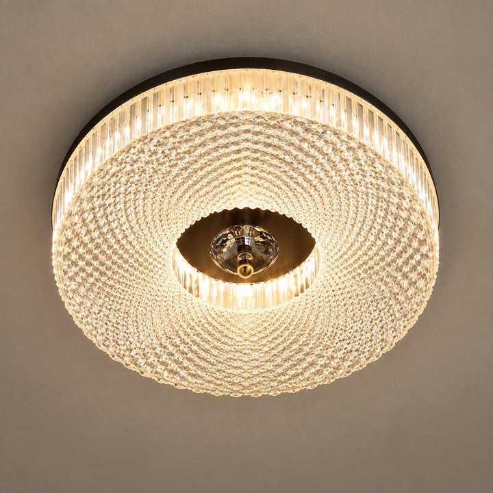 Modern LED Flush Mount Ceiling Light Aluminum Dimmable 12 Inch Diameter Energy Efficient Fixture