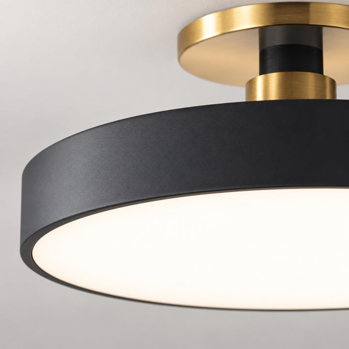 Modern Flush Mount Ceiling Light with Glass Shade and LED Lighting 12W 3000K