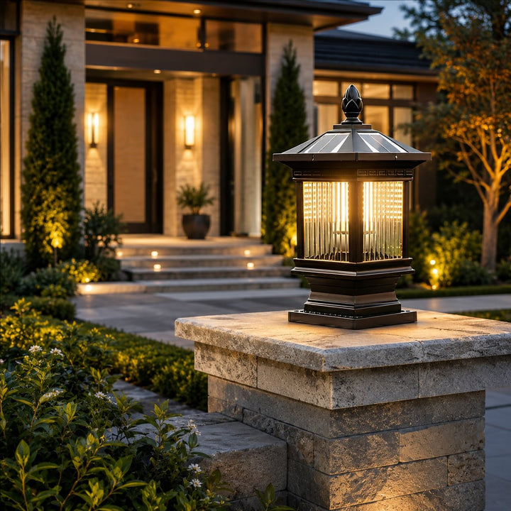 Modern Solar Garden Light Wall Mounted Die-Cast Aluminum Adjustable Dimmable LED Waterproof