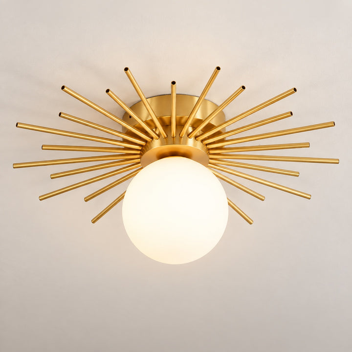 Modern Flush Mount Ceiling Light Fixture Metal Dimmable LED 12 Inch Diameter for Home Lighting