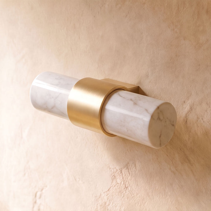 Modern Marble Cabinet Knobs and Drawer Pulls Set Brass Ergonomic Design for Kitchen Cabinets