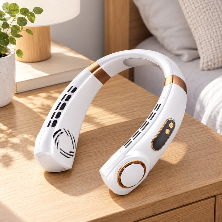 Portable Bladeless Neck Fan Hands-Free Cooling USB Rechargeable with Digital Display and 5 Speeds