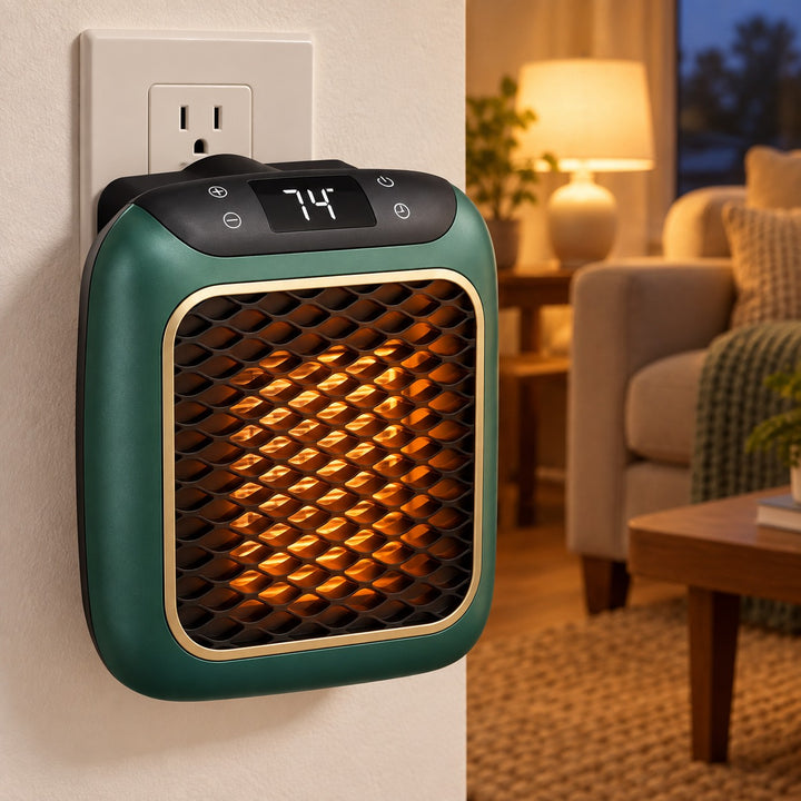 Compact Modern Fan Heater Adjustable Thermostat 800W Efficient Warmth for Personal Spaces