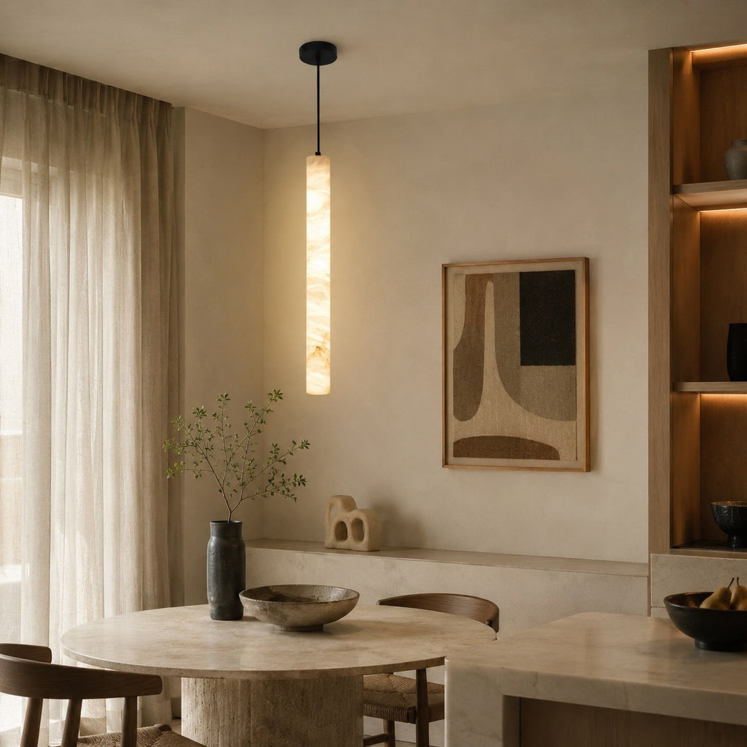 Modern Adjustable Pendant Lamp Brass or Black Metal with LED Light for Kitchen Dining Room