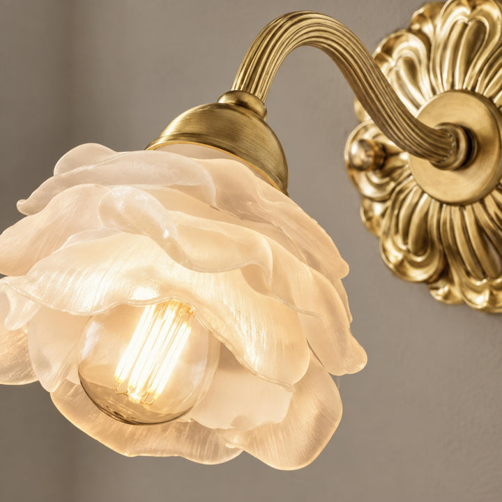 Modern Brass Wall Light Wall Mounted Adjustable Glass Shade LED Compatible