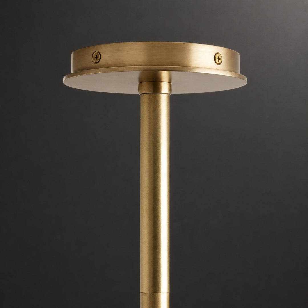 Modern Brass Black Linear Pendant Light Hanging Fixture with Frosted Globe Bulbs