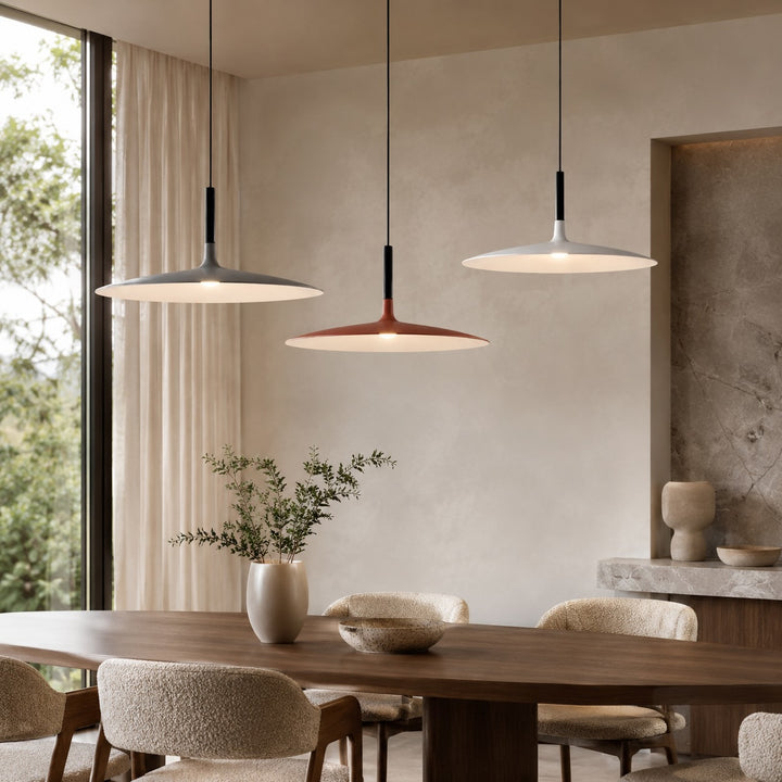 Modern Pendant Light Hanging Fixture in Concrete with Dimmable LED for Kitchen Island Lighting