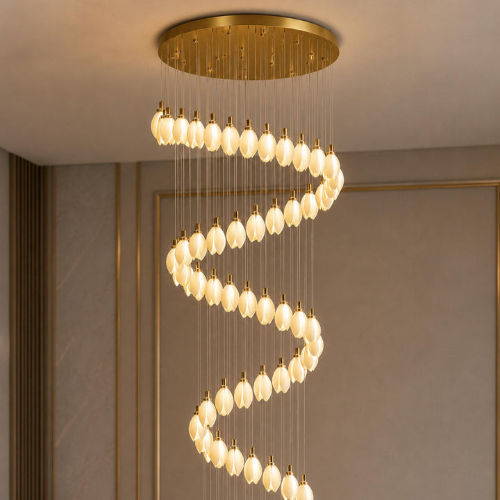 Modern Chandelier Ceiling Light Adjustable Hanging Metal and Ceramic LED Compatible 7 to 64 Lights