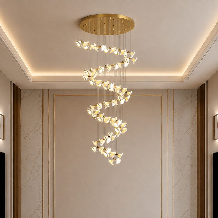 Modern Double Horn Chandelier Ceiling Light Iron and Ceramic Adjustable LED 14 to 128 Bulbs