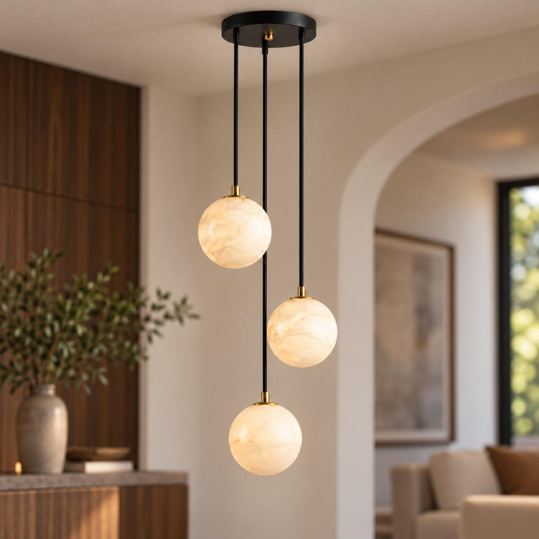 Modern Cluster Chandelier Light Wall Mounted Alabaster Glass LED Dimmable Fixture