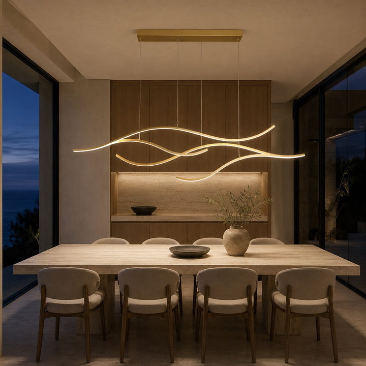 Modern LED Pendant Light Adjustable Hanging Metal Fixture with Silicone Shade Dimmable