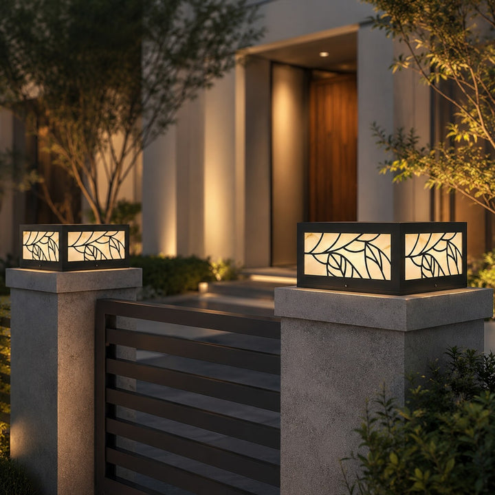 Modern Square Solar Garden Light Wall Mounted Stainless Steel LED Waterproof Automatic