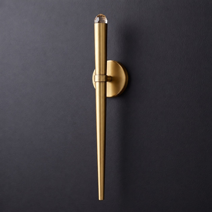 Modern Natural Brass Crystal Wall Sconce – G4 LED Interior Wall Light