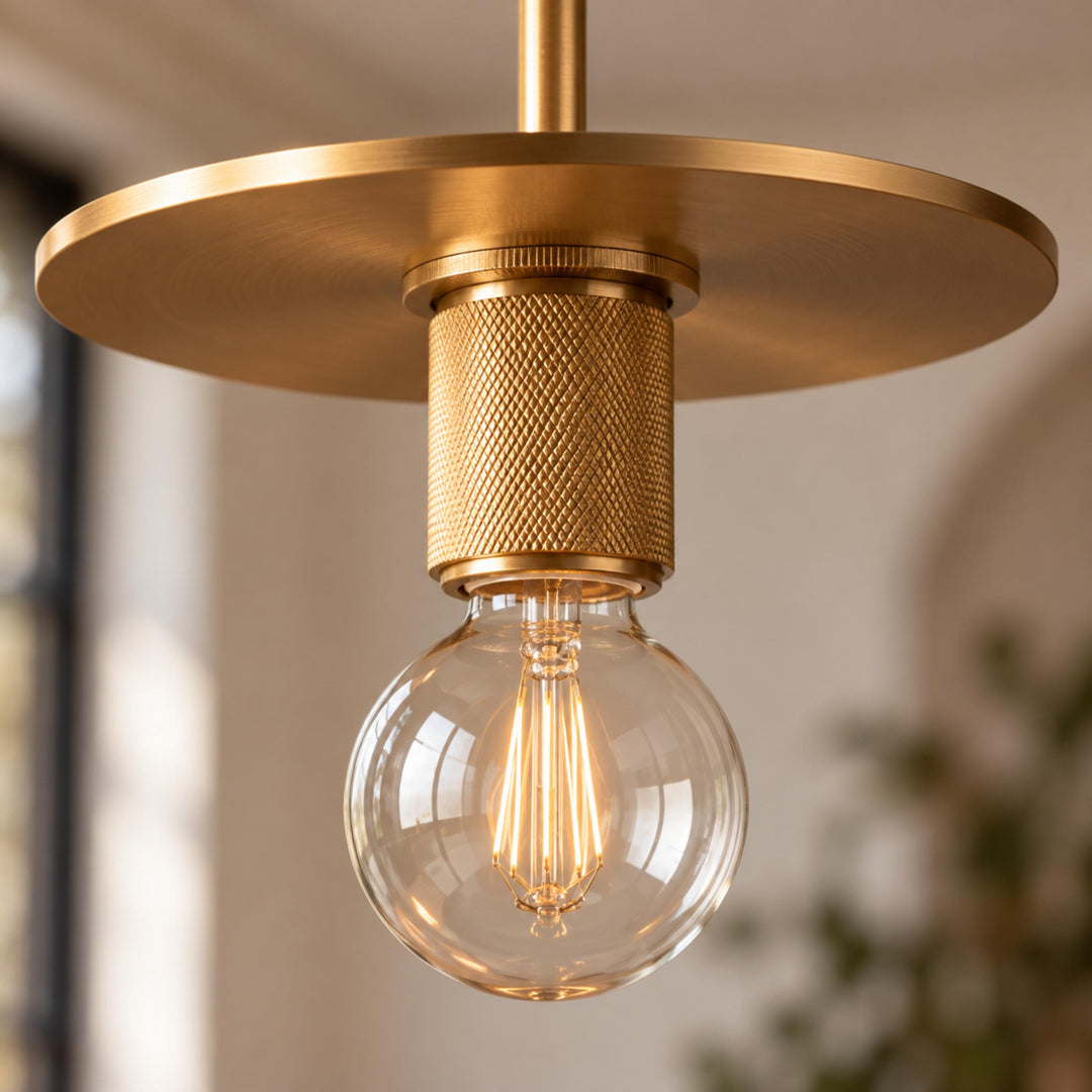 Modern 18cm Copper Disc Pendant Light with E27 Bulb – Minimalist Ceiling Light